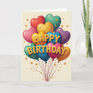 Vibrant Heart Birthday Card