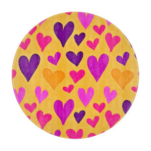 Vibrant Heart Bliss: Love Pattern Cutting Board