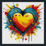 Vibrant Heart Explosion – Fun Pop Art Design Poster<br><div class="desc">Add a burst of color and energy with this vibrant heart explosion design. Ideal for fans of playful,  dynamic,  and retro pop art styles,  bringing a fun and bold touch to any item.</div>