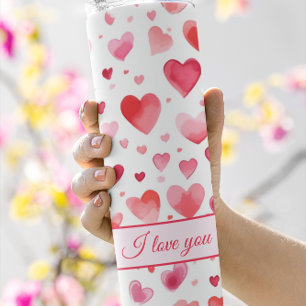 Vibrant Hearts   Colourful   Custom text  Thermal Tumbler