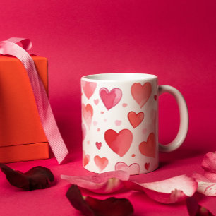 Vibrant Hearts   Colourful   Valentine's Day  Coffee Mug