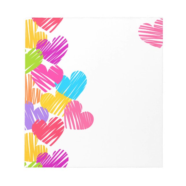 Vibrant hearts Notepad (Front)