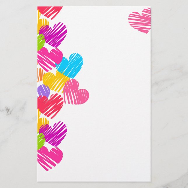Vibrant Hearts Stationery (Front)
