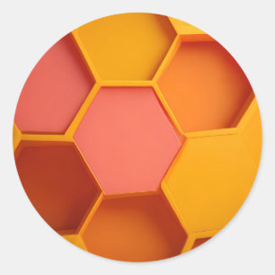 Vibrant Hexagon Honeycomb Geometric Gradient Classic Round Sticker