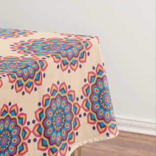 Vibrant Hexcolor Mandala Tablecloth