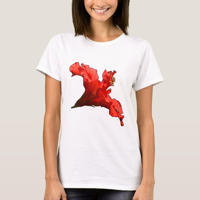 Vibrant Hibiscus Flower T-Shirt (Front)