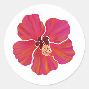 Vibrant Hibiscus Sticker Sheet for Party Planning