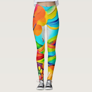 Vibrant Hillside Harmony Painting Leggings