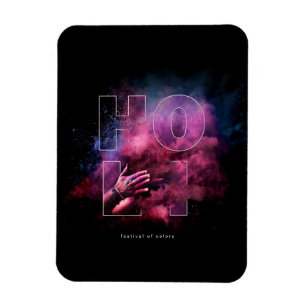Vibrant Holi Festival of Colours Design Magnet