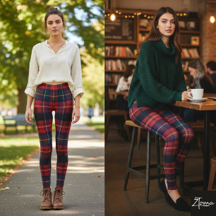 Vibrant Holiday Tartan Leggings
