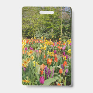 Vibrant Holland Tulip Garden ID Badge