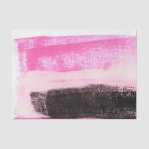 Vibrant Hot Pink Black Abstract Ink Tissue Paper