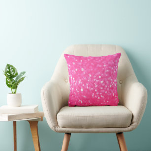 Vibrant Hot Pink Glitter Sparkle Texture Photo Cushion
