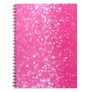 Vibrant Hot Pink Glitter Sparkle Texture Photo Notebook