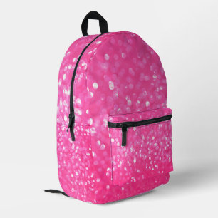 Vibrant Hot Pink Glitter Sparkle Texture Photo Printed Backpack