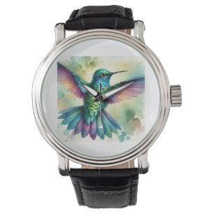 Vibrant Hummingbird 240824AREF124 - Watercolor Watch