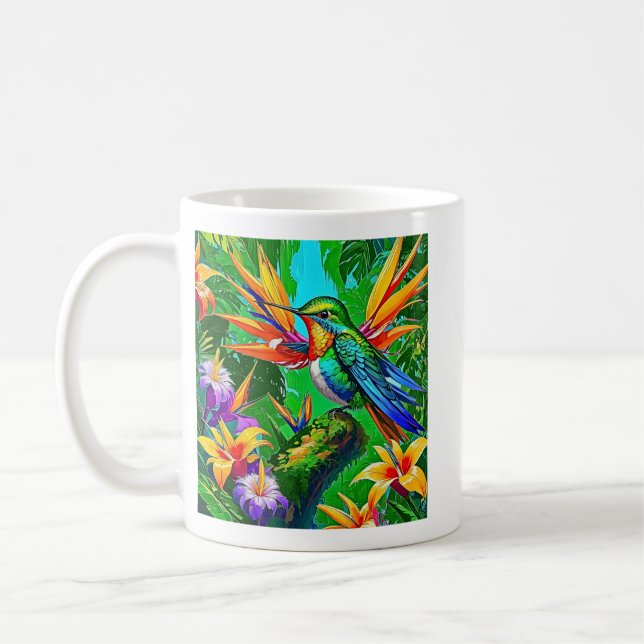 Vibrant Hummingbird Dream Coffee Mug (Left)