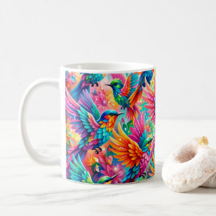 Vibrant Hummingbird Dreamscape – Tropical Boho Coffee Mug