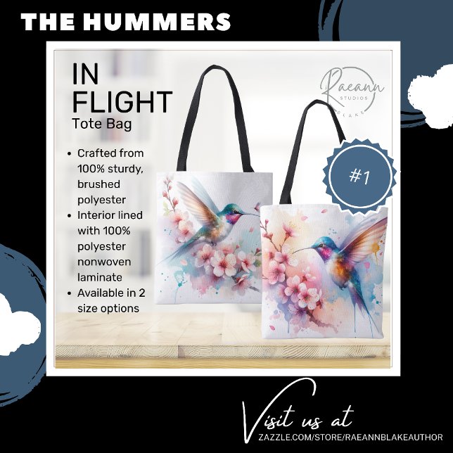 Vibrant Hummingbirds in Flight Tote Bag (Creator Uploaded)