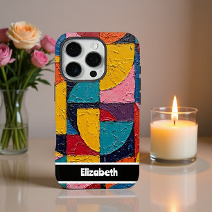 Vibrant Impasto Abstract Geometric Smartphone iPhone 16 Pro Case