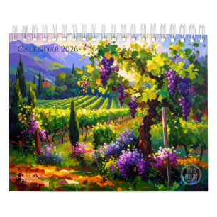 Vibrant Impasto Art Calendar 2026