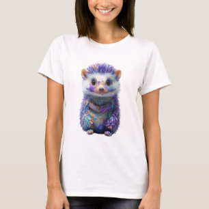 Vibrant Impasto Artistic Purple Hedgehog Women T-Shirt
