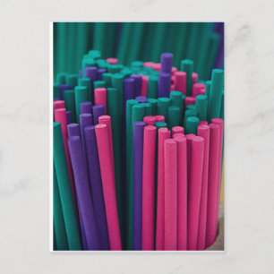 Vibrant Incense Sticks Postcard