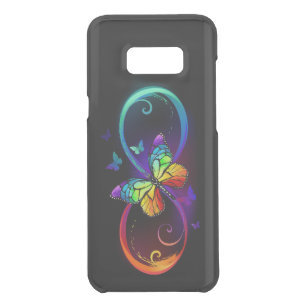 Vibrant infinity with rainbow butterfly on black  uncommon samsung galaxy s8 plus case