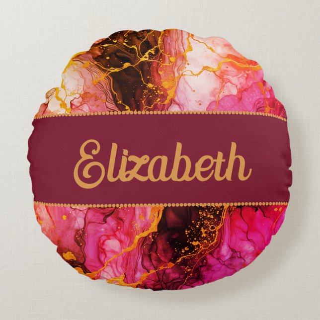 Vibrant Ink Fusion Round Cushion (Front)