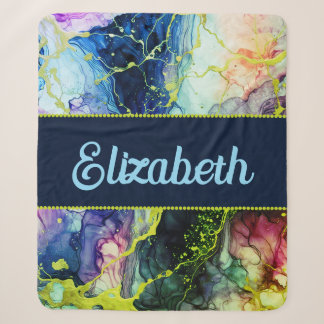 Vibrant Ink Fusion Sherpa Blanket