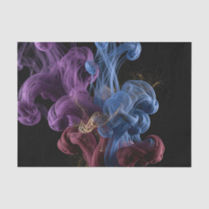 Vibrant Ink Smoke Gold Glitter Abstract Art Tissue Paper