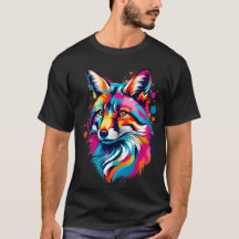 Vibrant Ink Splatter Fox Pop Art, Colourful