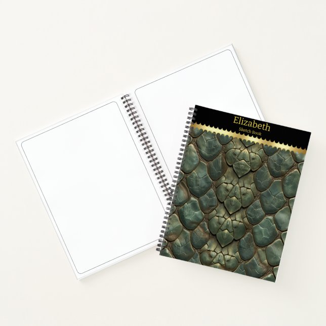 Vibrant, intricate snakeskin patterns notebook (Inside)