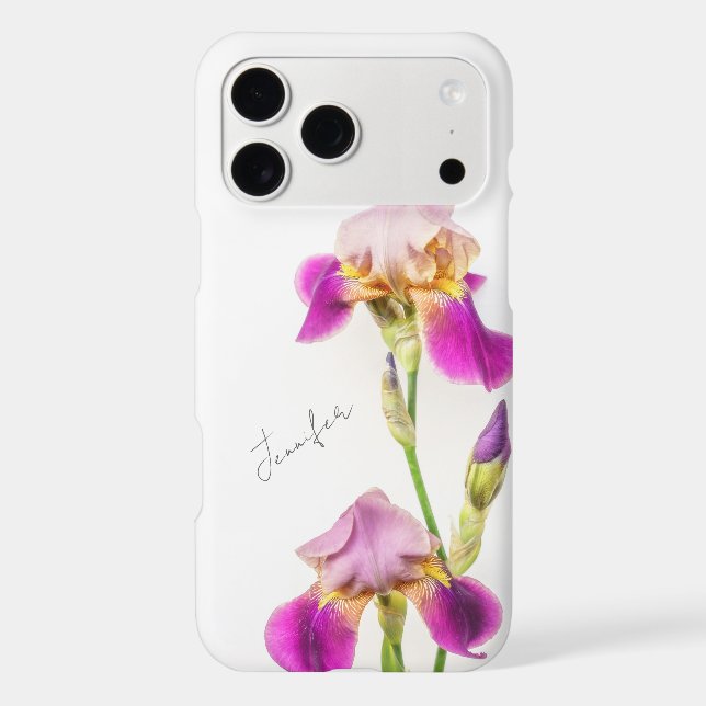Vibrant iris flower Personalized phone case (Back)