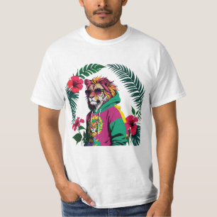 Vibrant Jungle King with Style T-Shirt