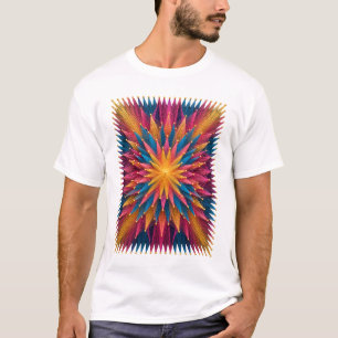 Vibrant Kaleidoscope Starburst Graphic T-Shirt