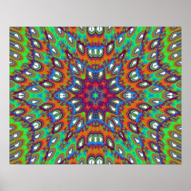 Vibrant  Kaleidoscope Wall Poster (Front)