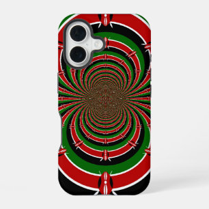 Vibrant Kenya Vision Mirrored Kenyan Flag Abstra iPhone 16 Case
