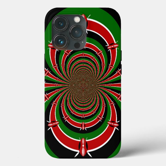 Vibrant Kenya Vision: Mirrored Kenyan Flag Art  Case-Mate iPhone Case (Back)