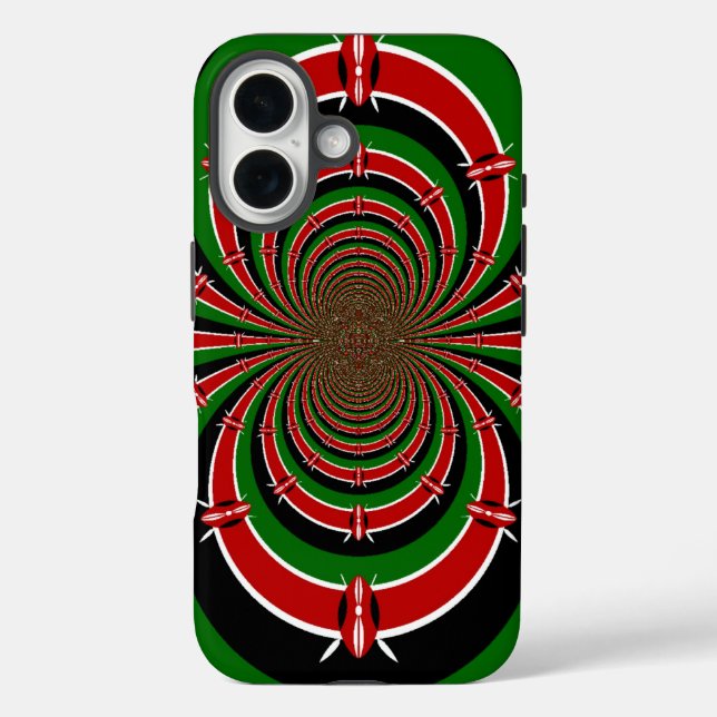 Vibrant Kenya Vision: Mirrored Kenyan Flag Art  Case-Mate iPhone Case (Back)