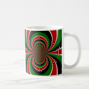 Vibrant Kenya Vision: Mirrored Kenyan Flag Art Coffee Mug