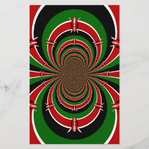 Vibrant Kenya Vision: Mirrored Kenyan Flag Art  Stationery