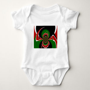 Vibrant Kenyan Flag Pattern: A Powerful Art Baby Bodysuit