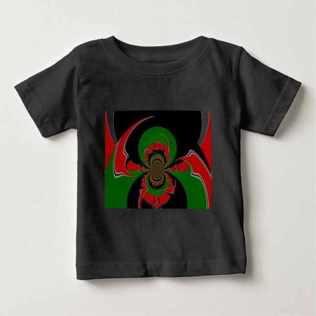 Vibrant Kenyan Flag Pattern: A Powerful Art Baby T-Shirt (Front)