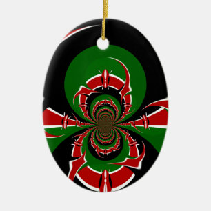 Vibrant Kenyan Flag Pattern: A Powerful Art Ceramic Tree Decoration