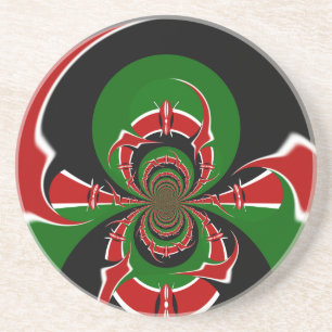 Vibrant Kenyan Flag Pattern: A Powerful Art Coaster