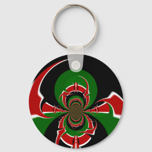 Vibrant Kenyan Flag Pattern: A Powerful Art Key Ring