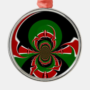 Vibrant Kenyan Flag Pattern: A Powerful Art Metal Tree Decoration
