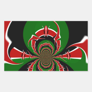 Vibrant Kenyan Flag Pattern: A Powerful Art Rectangular Sticker