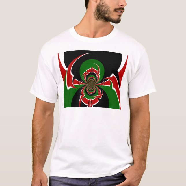 Vibrant Kenyan Flag Pattern: A Powerful Art T-Shirt (Front)
